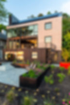 Sustainable modern home with landscaped courtyard in West Seattle