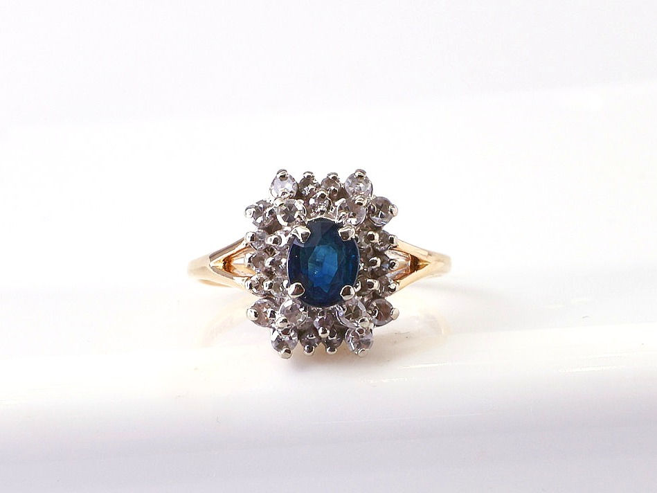 Blue Sapphire And Diamond Ring