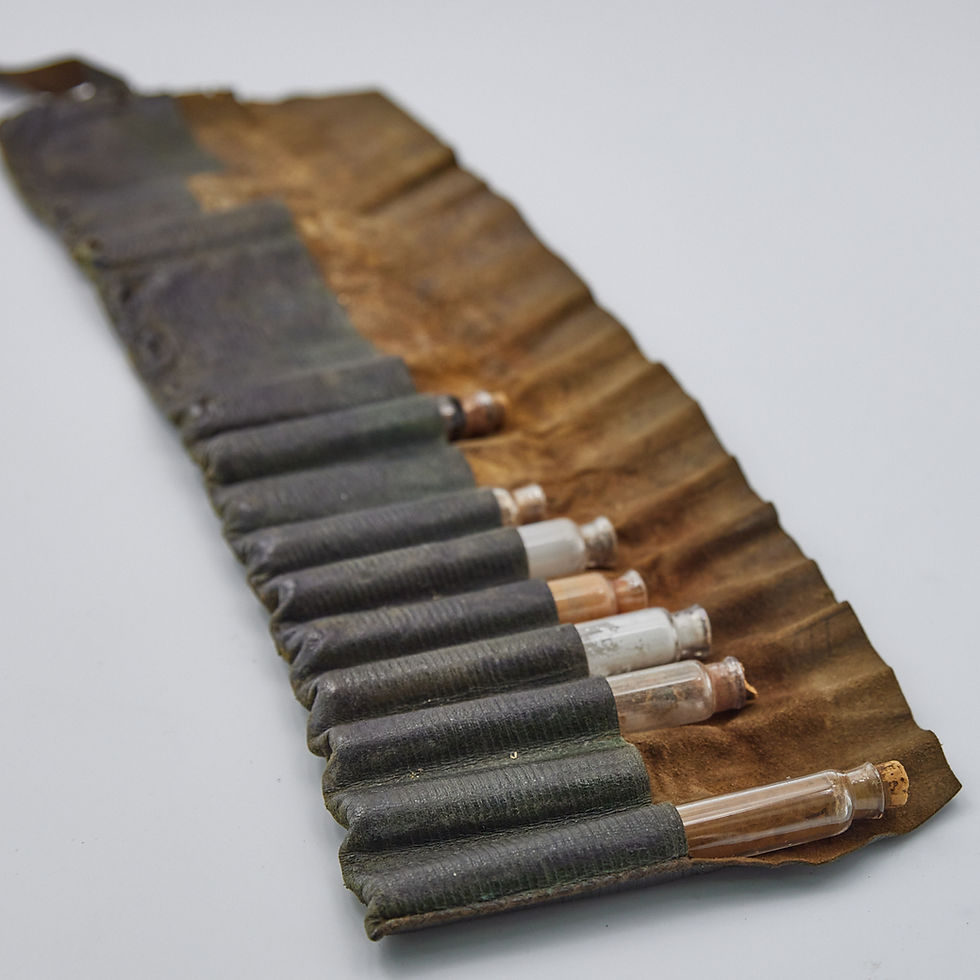 Thumbnail: Antique Doctor's Traveling Apothecary Roll-up Case