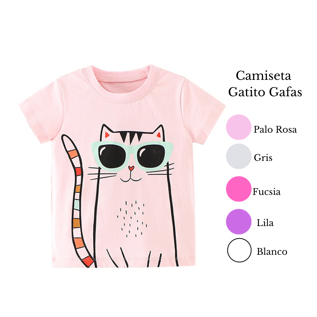 Camiseta Gato Gafas