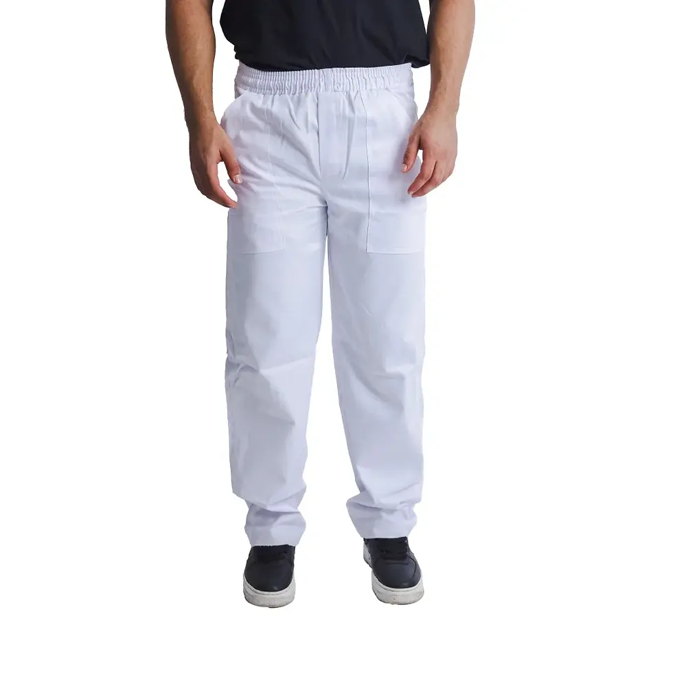 Calça Brim Branca Elástico Total