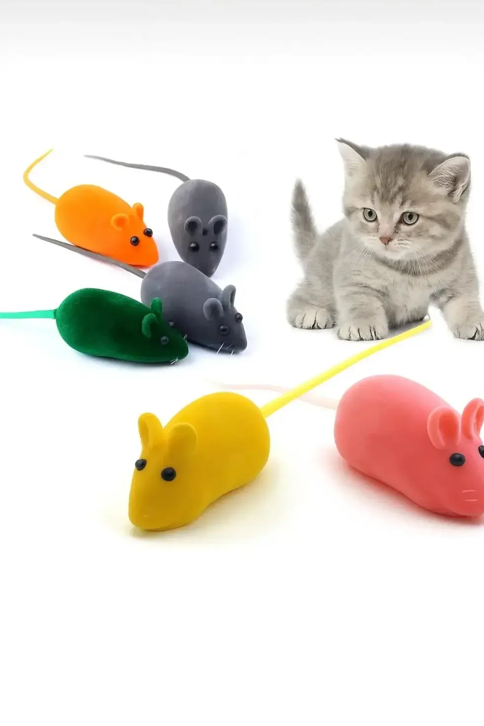 Küçük resim: 4’lü Kedi Eğitim Oyuncağı | Sesli Fare Seti | 4 Adet Peluş Oyuncak Fare