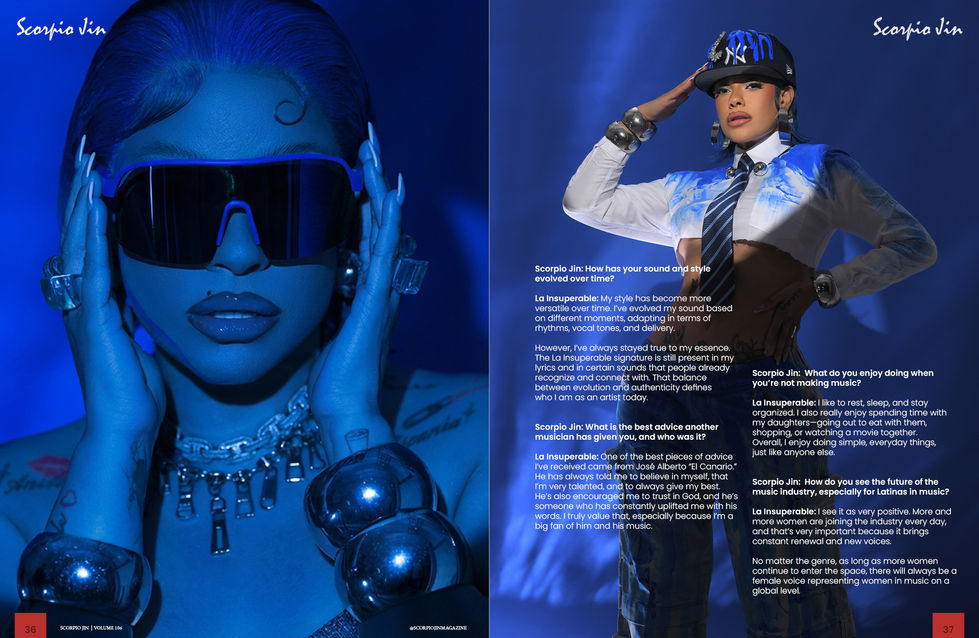 Celebrity feature with La Insuperable featured in Scorpio Jin Magazine VOLUME 106
