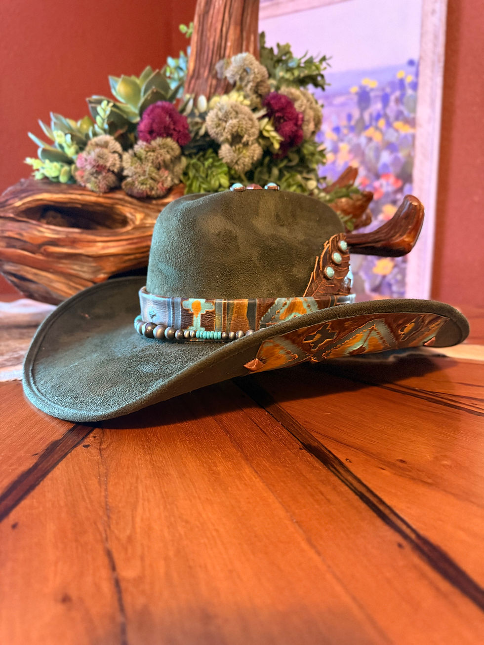 Green Suede Hill Country Hat
