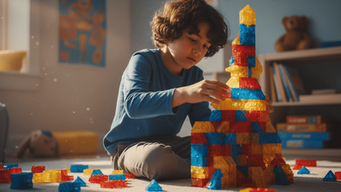 Niño jugando con bloques