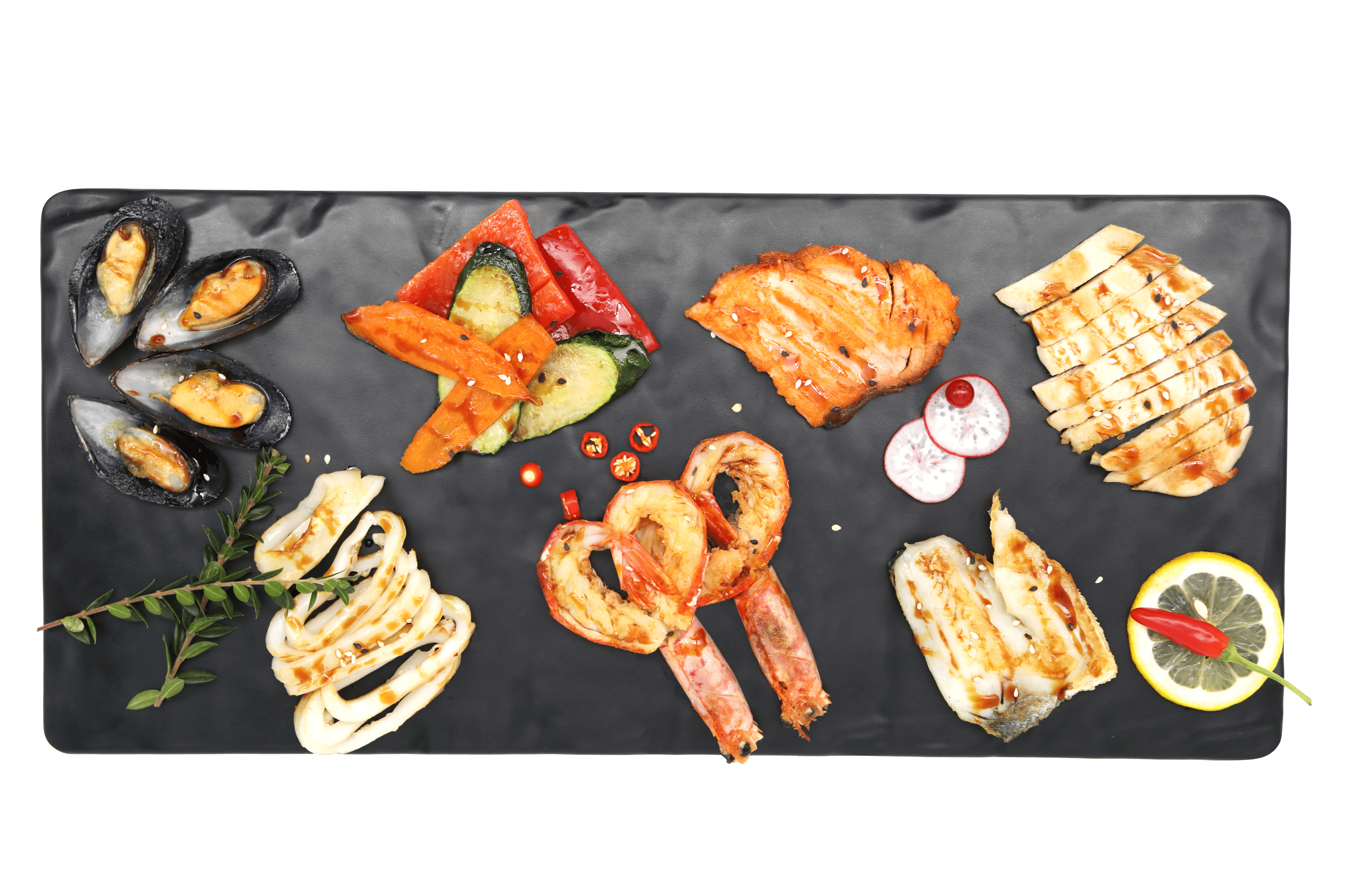 Arranged Food and Objects