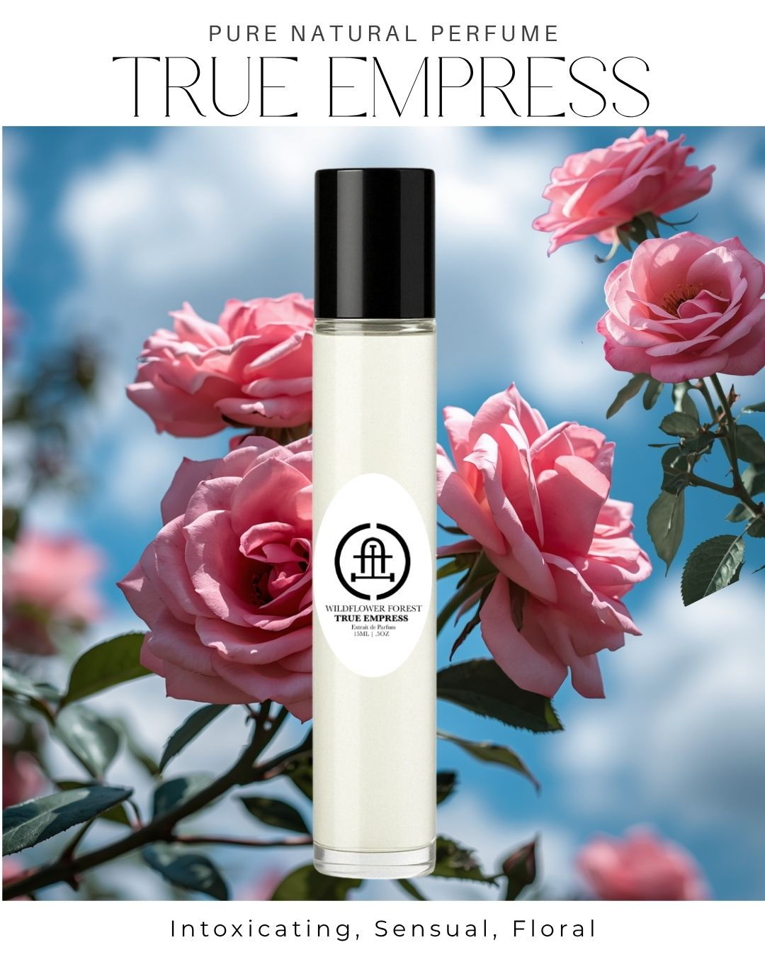 True Empress Pure Perfume natural rose fragrance bottle with Damask rose floral scent