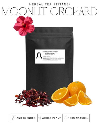 Moonlit Orchard Herbal Tea | Hibiscus Raspberry Tisane | Caffeine