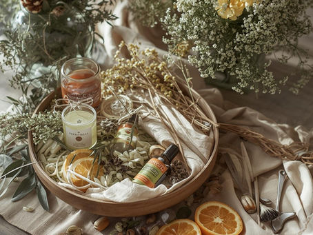 natural pure perfumes with herbs and flowers