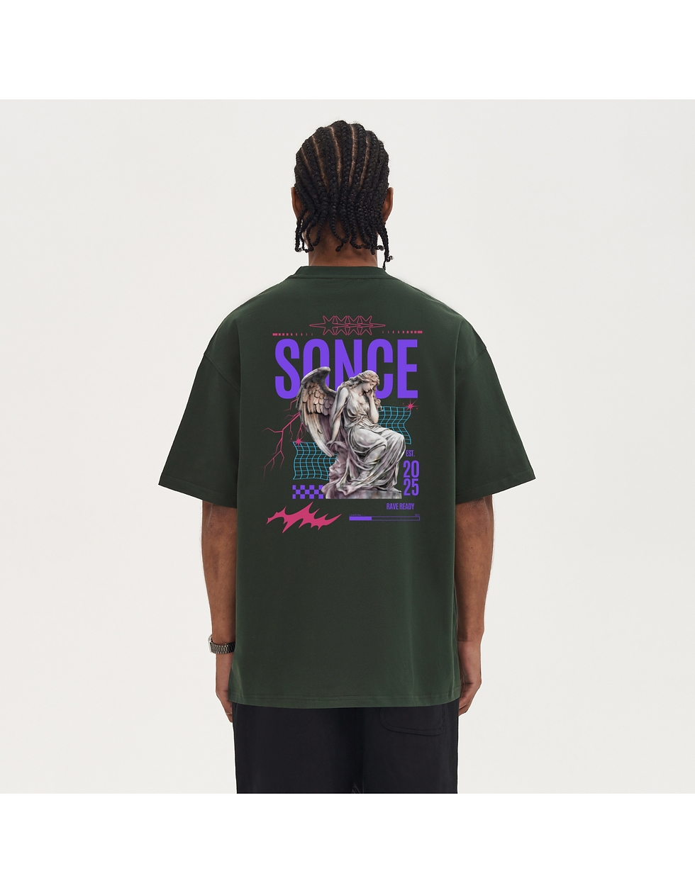 Thumbnail: green tee, back view
