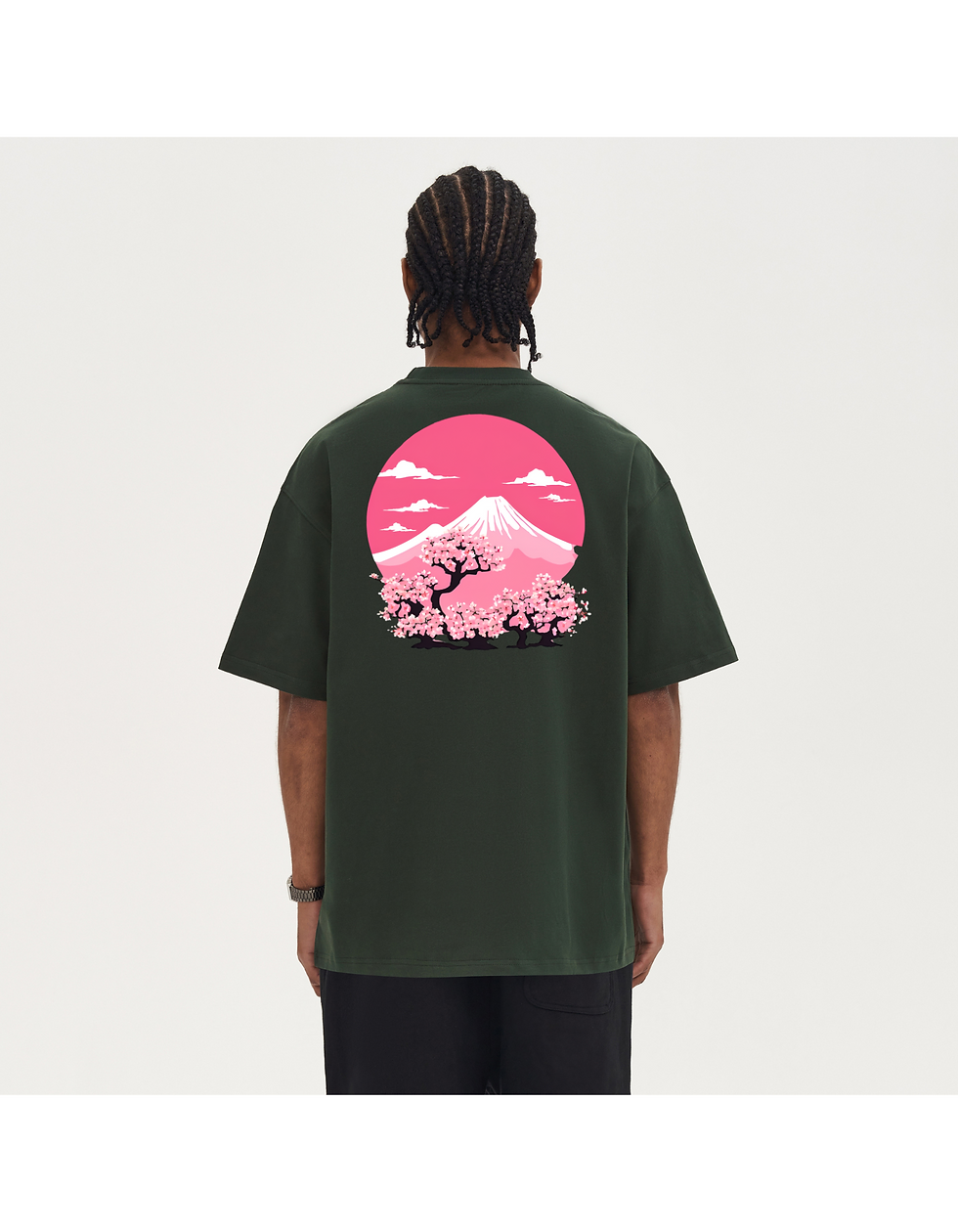 Thumbnail: green tee, back view