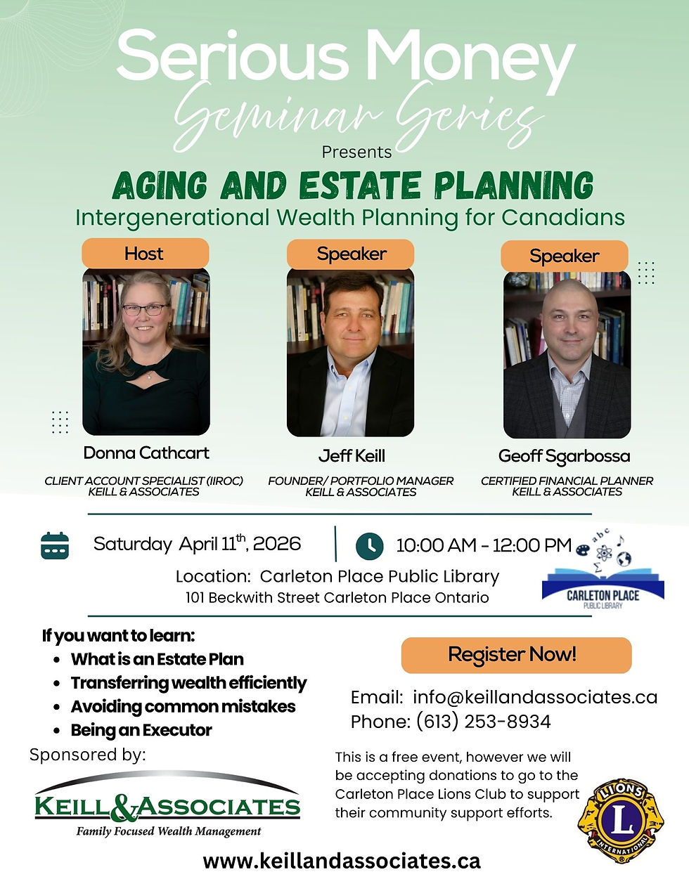 Serious Money Seminar Series- Aging and Estate Planning