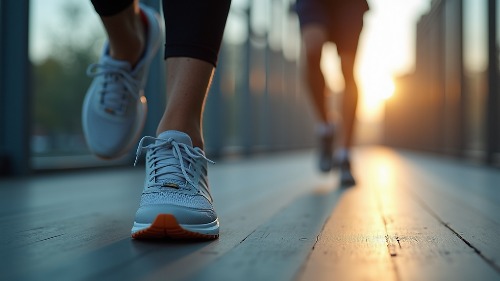 Close-up view of a running shoe during a gait analysis