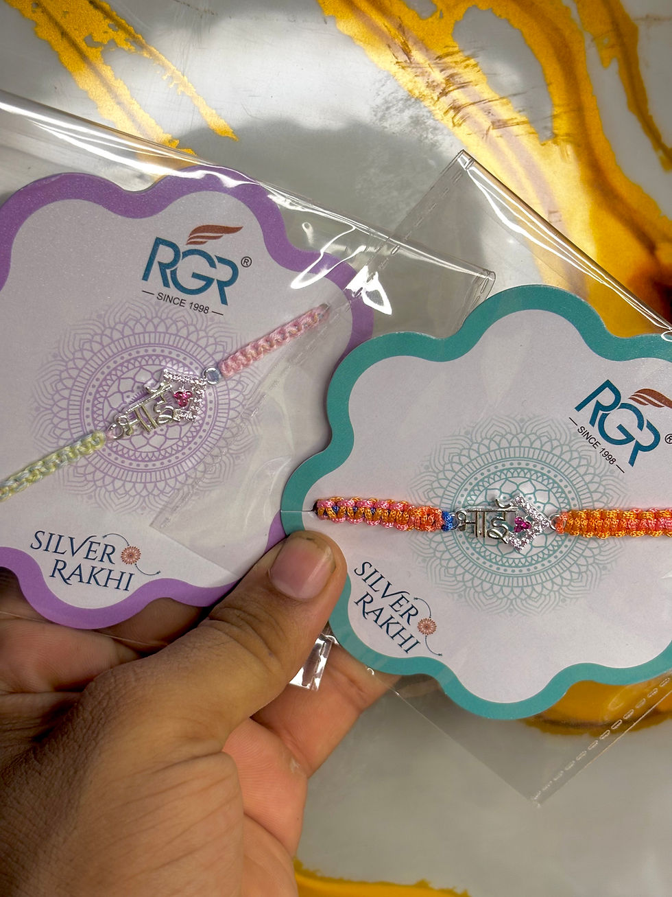 Premium Silver Thread Rakhi with Pure Silver Design | Tanyam Jewellers