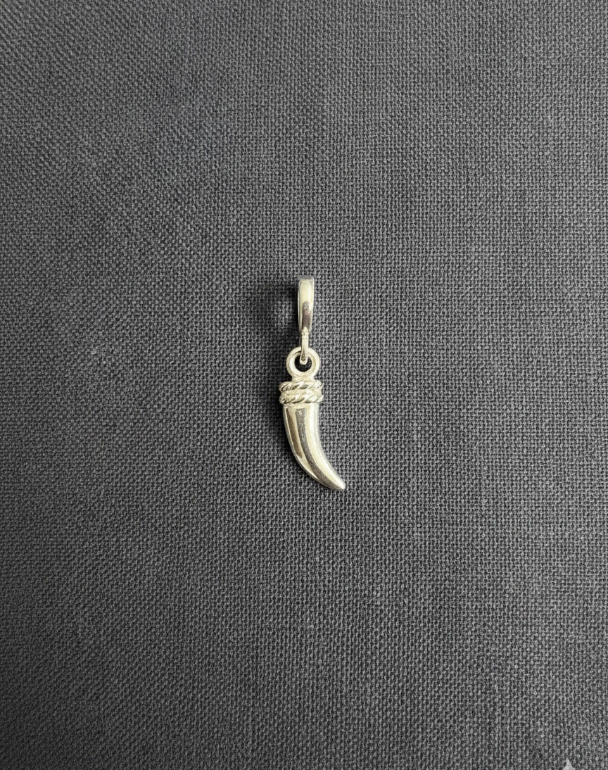 Traditional Silver Chaku Knife Pendant with 22 inch Black Cotton Thread by Tanyam Jewellers