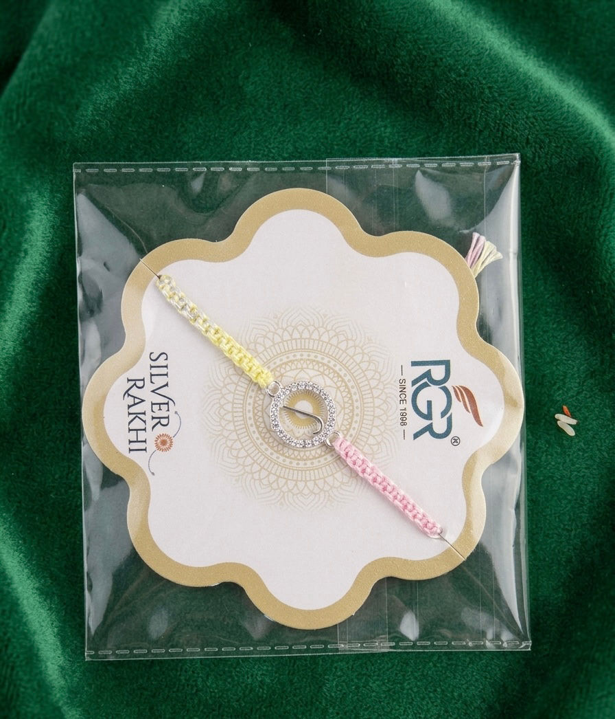 Premium Silver Thread Rakhi with Pure Silver Design | Tanyam Jewellers