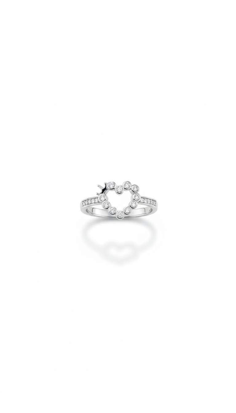Thumbnail: 925 Sterling silver Heart Shaped Ring bt Tanyam Jewellers