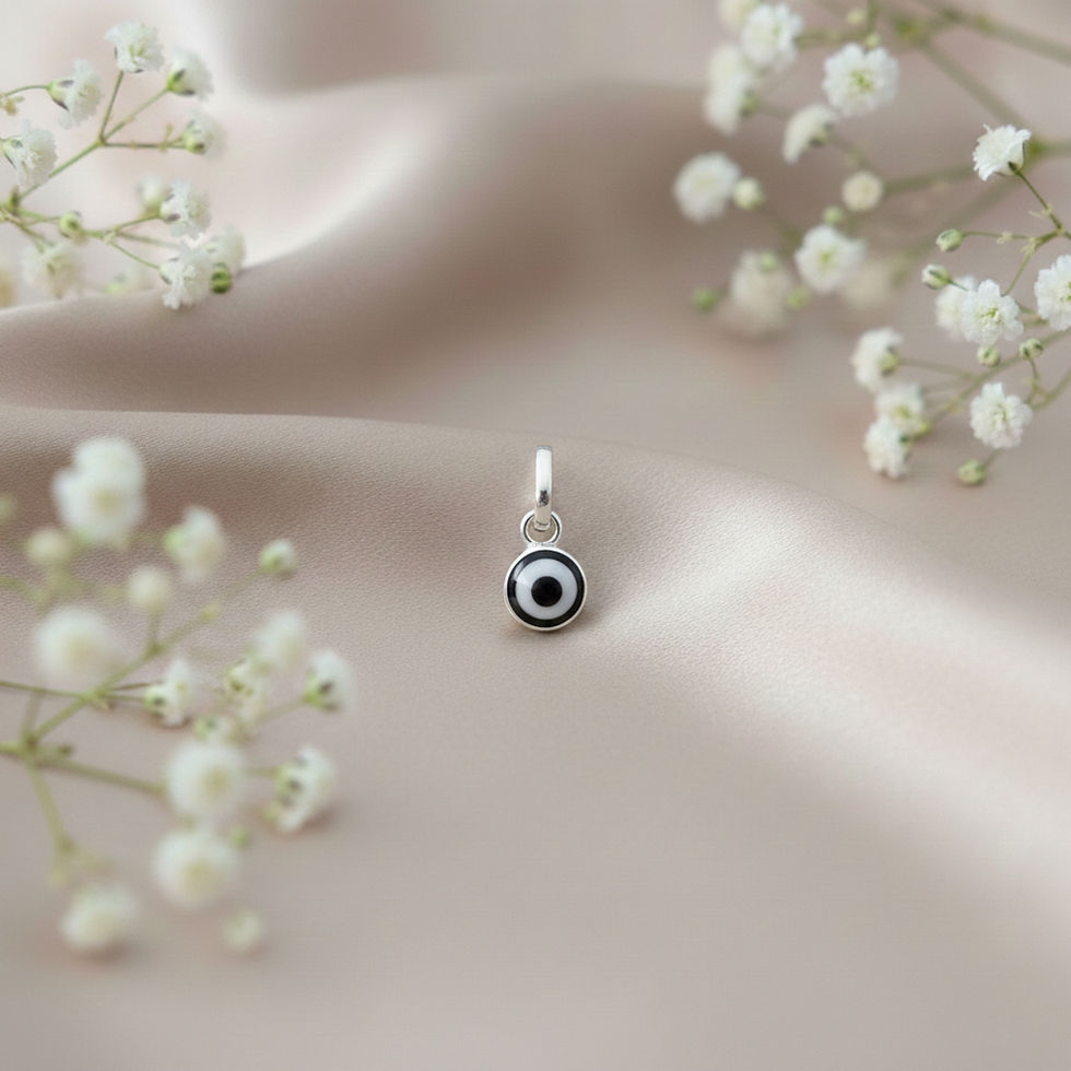 Thumbnail: Minimalist 925 Sterling Silver Evil Eye Pendant | Nazar Suraksha