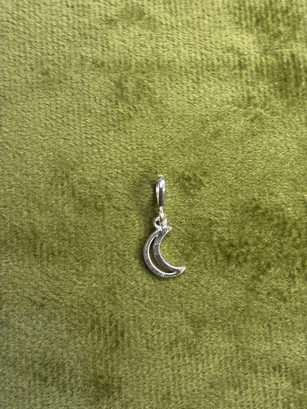 Thumbnail: Divine Crescent Moon Chandrama Silver Pendant with 22 inch Black Cotton Thread by Tanyam Jewellers
