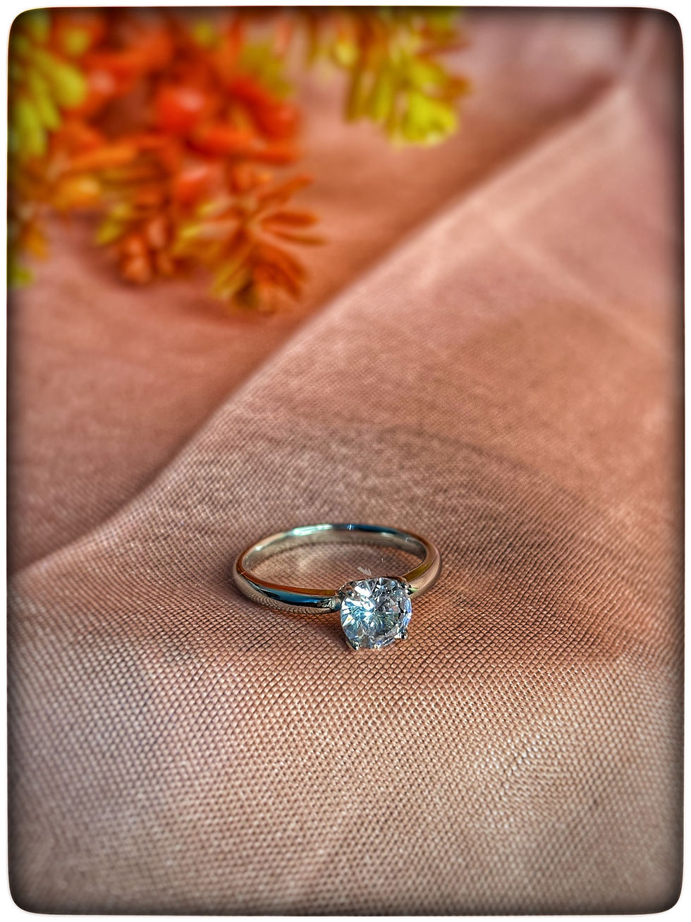 925 Sterling Silver Solitaire Ring with Round Cubic Zirconia