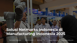 Tim Netmarks Indonesia menjelaskan TM Robot kepada pengunjung di Manufacturing Indonesia 2025