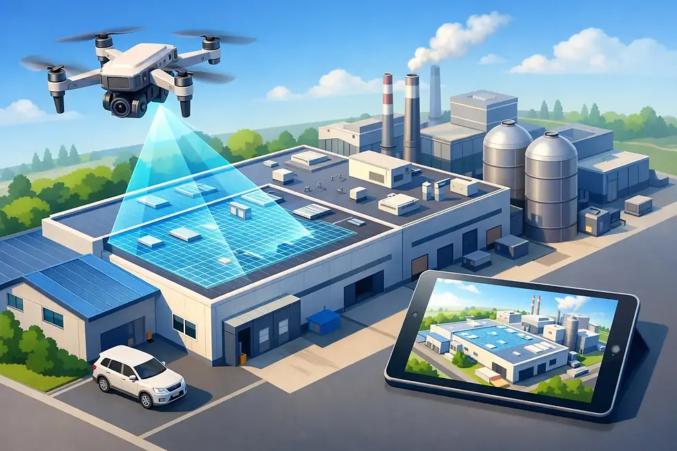 Rilievo coperture industriali con drone