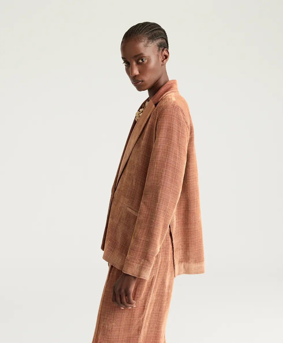 GiaccaHinata in velluto millerighe operato - rosato