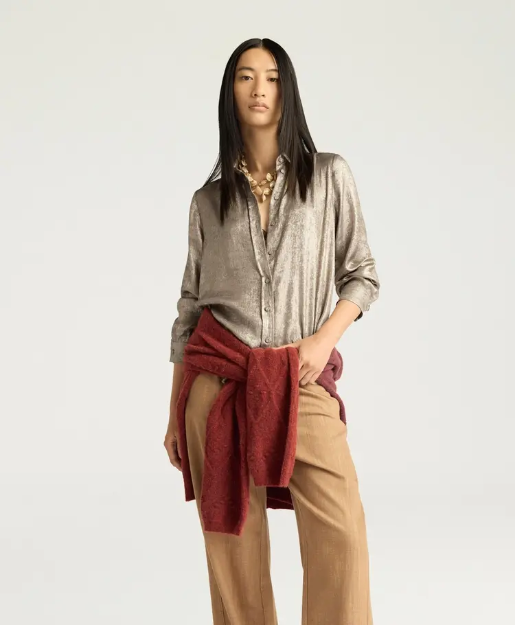 Camicia Arles in laminato fluido - oro