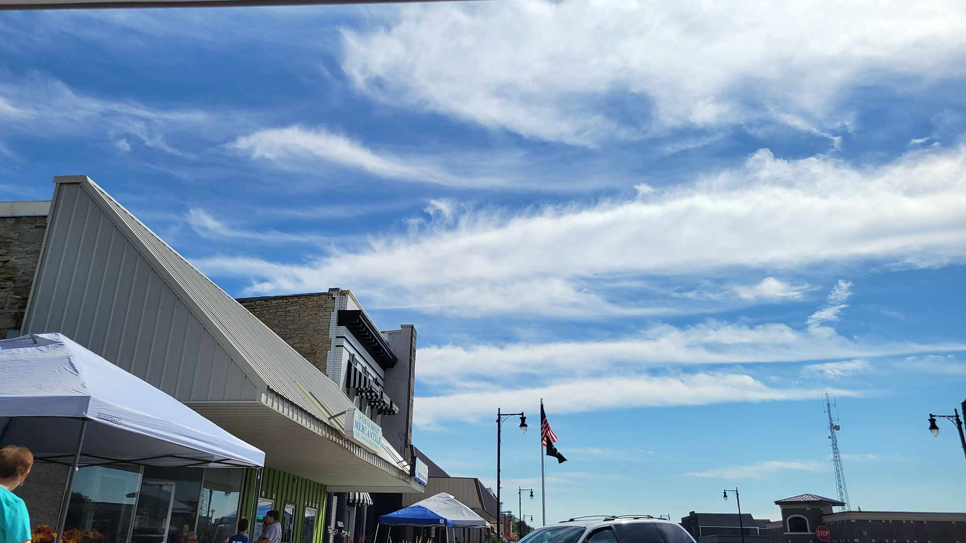 blue sky at the market