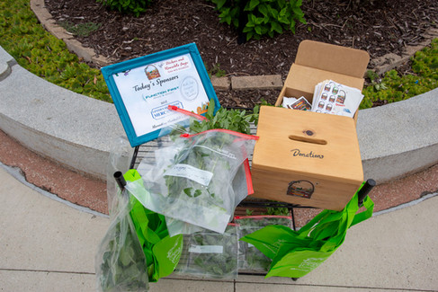 Humboldt Farmer's Market table - herbs donated by Katherine Tierney free will donation
