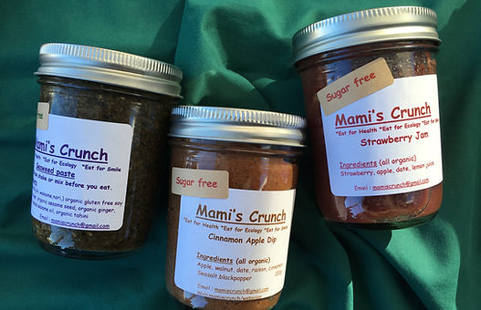 Sugar-free Strawberry Jam, Sugar-free Cinnamon apple, seaweed paste