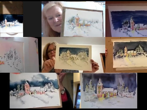 Great results yet again with the Christmas card paintings.