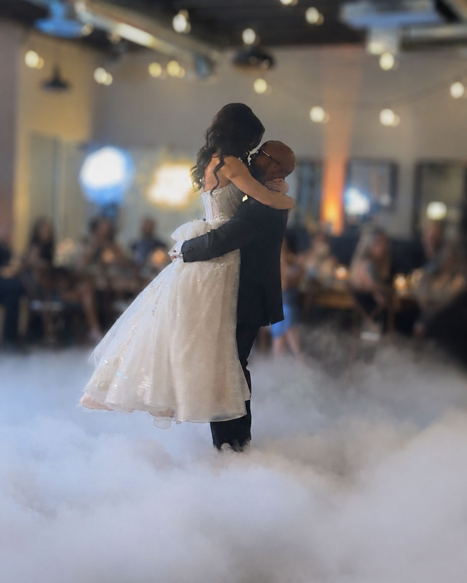 Romantic moment in a wedding couples first dance_edited