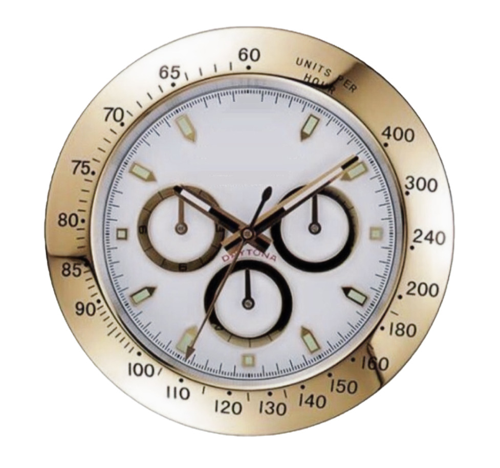 Chrono Yellow Gold and White | Wall Clock
