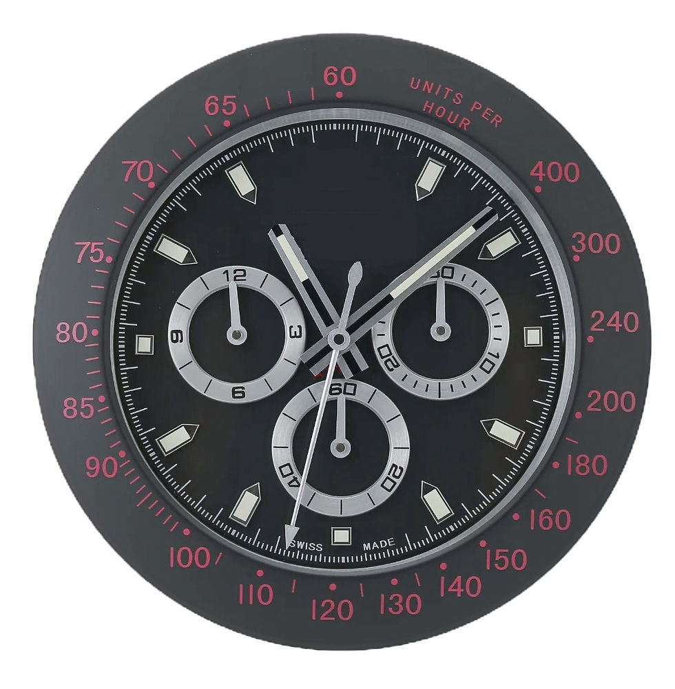 Rolex Daytona - Luxury Chrono Black Wall Clock