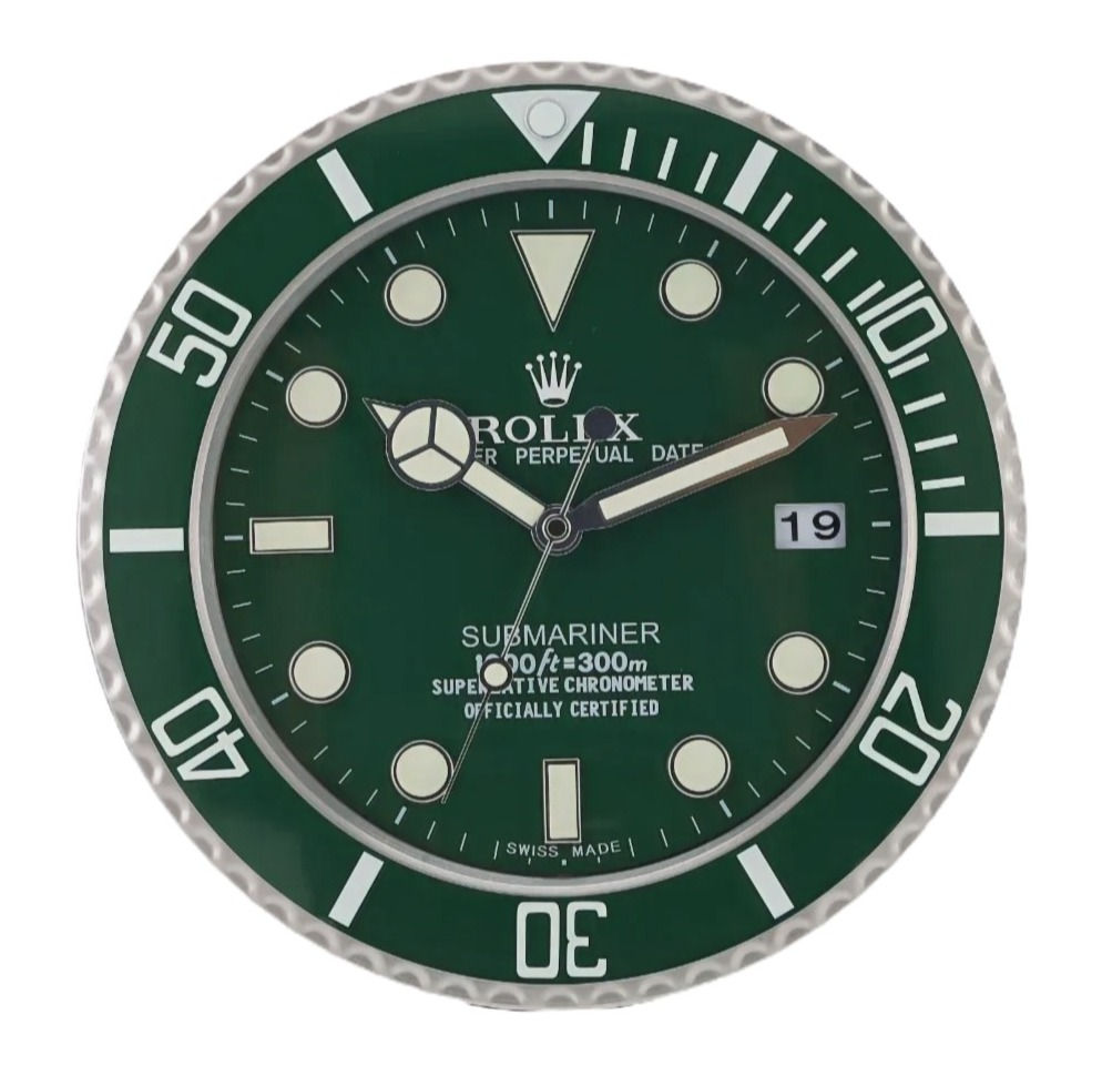 Rolex Submariner Hulk Full Green | Luxury Designer Wall Clock