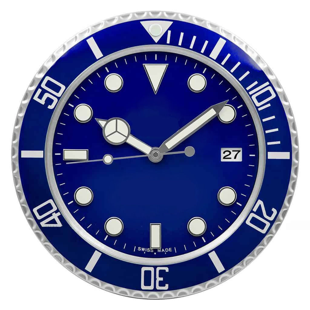 Rolex Submariner steel and blue wall clock - luxury designer wall clock