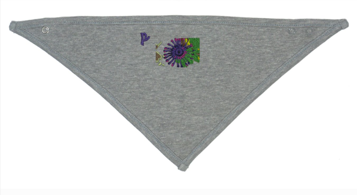 bavoir bébé triangle gris