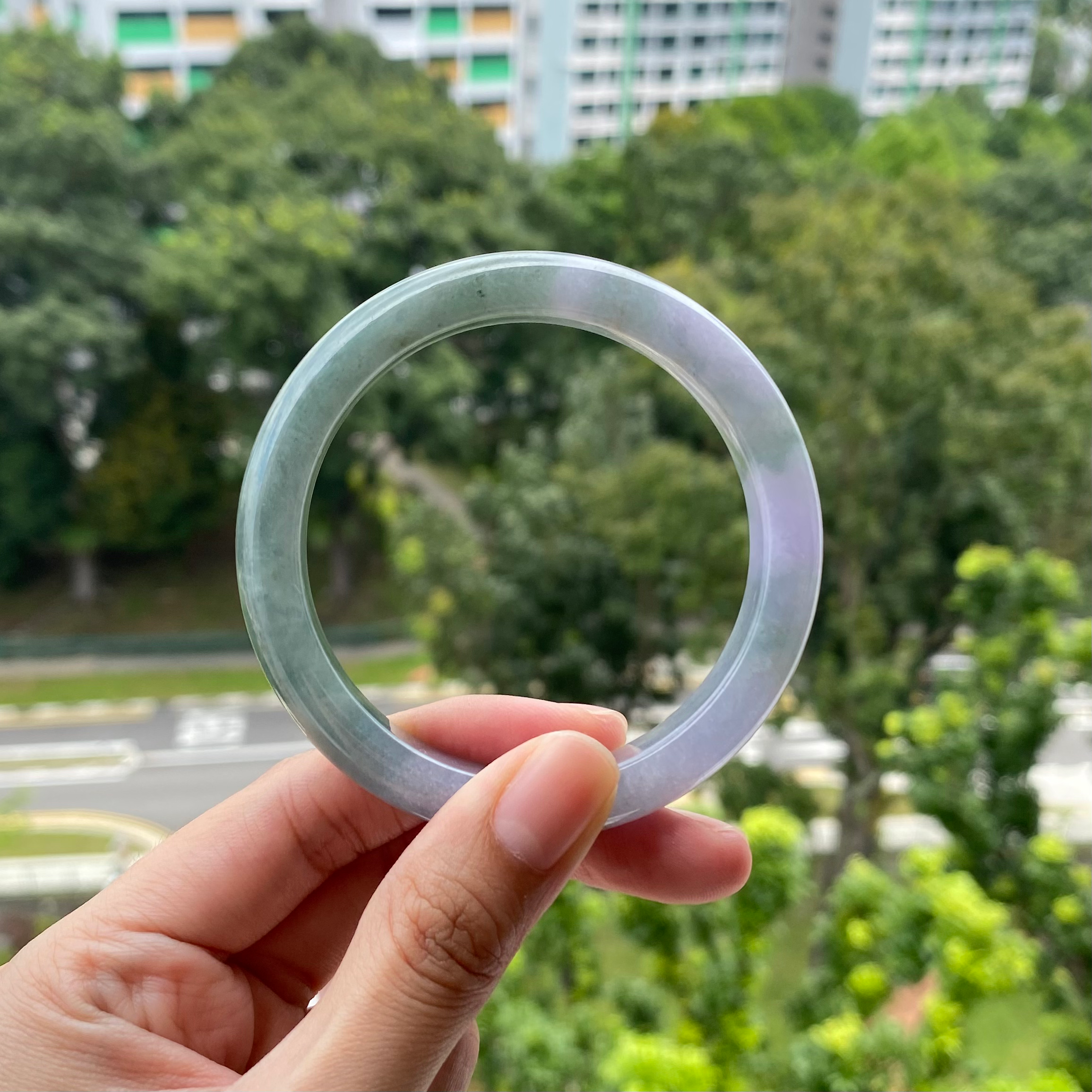 Twilight Mist Jadeite Bangle #3