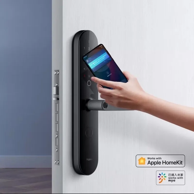 Security door smart lock with anti-tamper alarm and remote access via app