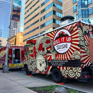 Food truck for sale Malaysia dengan serving hatch dan panel branding custom.