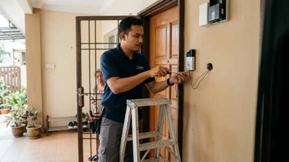 Servis wiring rumah untuk rumah baharu termasuk DB, lampu dan soket.