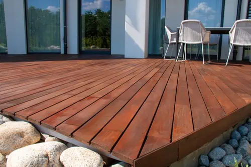 WPC decking floor for backyard renovation project in Johor Bahru