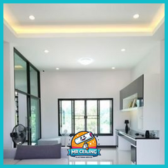 Siling plaster mewah dengan lampu tersembunyi