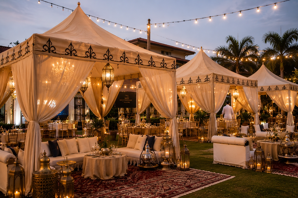 Marquee tent installed in an outdoor event area for a clean and professional setup.