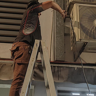 Plaster ceiling cutout for aircond service in Putrajaya home