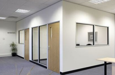 Aluminium glass partition installed to separate office meeting area in kuala lumpur
