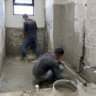 Water leakage caused by damaged bathroom floor waterproofing.