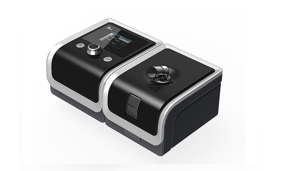 Woman renting CPAP machine in Johor for obstructive sleep apnea.