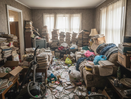 Pasukan pembersihan profesional membersihkan rumah pengumpul barangan di Malaysia dengan proses nyahkekusutan dan sanitasi perubatan.